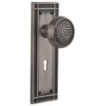 thumbnail image 1 of Nostalgic Warehouse Mission Plate with Keyhole Craftsman Knob, Privacy - 2.75", Antique Pewter, 1 of 1
