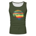 thumbnail image 4 of Mens Tee Coconut Print Sleeveless Holiday Top for Men,Army Green,M, 4 of 4