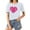 White, variant on Hrsba Casual Tops for Women, Baseball Sports Print Crew Neck Short Sleeve Tee Summer Daily Wear Ladies Top