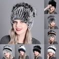 thumbnail image 2 of Bonnet d'Hiver en Fausse Fourrure pour Femmes, Épais, Extérieur, Anti-Froid, Chaud, Tricoté, 2 of 10