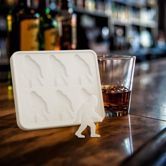 Bigfoot Silicone Ice Cube Mold, 6-Cavity Sasquatch Shape Tray for Whiskey Cocktail Freezer Chocolate Baking DIY
