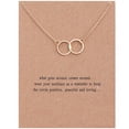 thumbnail image 2 of Collares para mujeres y niñas, collar de círculo entrelazado de aleación, mejor amigo, colgante de doble círculo, tarjeta de mensaje, regalo de cumpleaños, 2 of 8