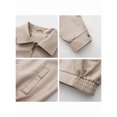 thumbnail image 6 of Women'S Loose Leather Oversized Long Sleeved Lapel Jackets 2025 Fall Fashion Outfits Winter Clothes Cream White S, 6 of 8