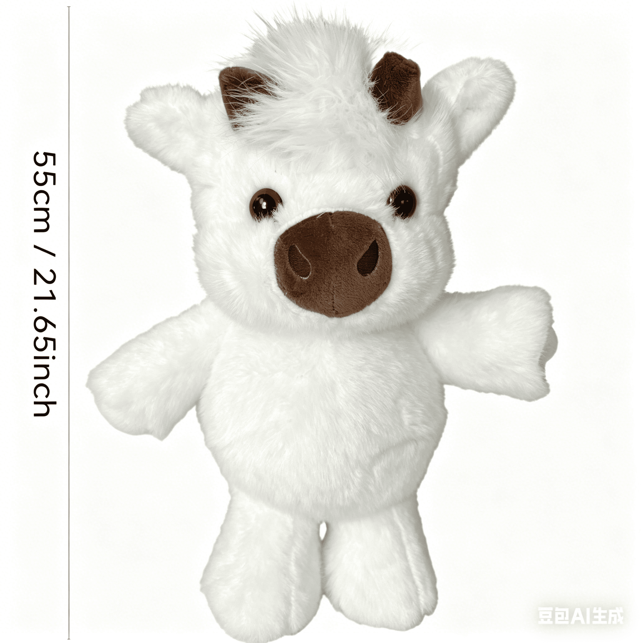 21.65 Inch White Highland Cow Stuffed Animal, Realistic Weighted Highland Cow Plush, Soft Comfort Toy for Stress Relief Emotional Soothing Home Decor
