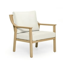 HAPPATIO Outdoor Patio Single Sofa Chair, Aluminum Patio Furniture Armchair, 4.5" Thicken Removable Cushions for Deck, Lawn, Outside (Beige)