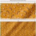 thumbnail image 2 of Soimoi Orange Cotton Cambric Fabric Insect & Cat Animal Printed Fabric 1 Yard 56 Inch Wide, 2 of 7