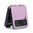 thumbnail image 6 of TECH CIRCLE Galaxy Z Flip 4 Case, Z Flip 4 Wallet Case, PU Leather Carrying Shoulder Strap Cards Holder Wallet Cover Shockproof Protective Wallet Case for Samsung Galaxy Z Flip 4 2022 - Purple, 6 of 6