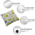 thumbnail image 4 of Patifu Daisies Flower Outdoor Waterproof Throw Pillow Covers Summer Vintage Pillowcase Square Cushion Case, Farmhouse Garden Decorative Pillows for Couch Beach Patio 12x12in, 4 of 5