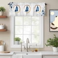 thumbnail image 2 of Curtain Valance for Windows, Watercolor Butterfly Flower Leaf Kitchen Valances Rod Pocket Short Curtains, Blue Gray Floral Plant Window Valance for Bedroom Bathroom Living room 42x18in, 2 of 9