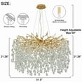 thumbnail image 4 of Gold Crystal Chandelier,31.5" Modern Round Tree Branch Chandelier Farmhouse Chandeliers for Dining Room, Living Room, Bedroom, Entryway (8-Light), 4 of 9