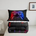 thumbnail image 4 of Erosebridal Gaming Bedding Sets Twin with Comforter, Red Blue Neon Light Grid Duvet Insert, Gamer Bedroom Decorative, Reversible 2 Pieces, 4 of 7