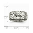 thumbnail image 2 of Titanium Polished Diamond Cut Ring, 2 of 8