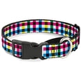 thumbnail image 1 of Buckle-Down Buffalo Plaid White Multi Color Martingale Dog Collar, 1 of 1