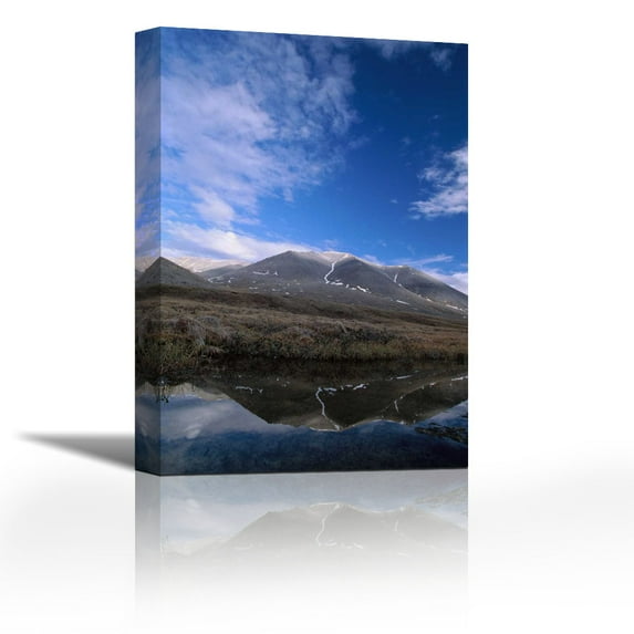 Sadlerochit Mountains and tundra pond, Sunset Pass, Arctic NWR, Alaska - Contemporary Fine Art Giclee on Canvas Gallery Wrap - wall décor - Art painting - 24 x 36 Inch - Ready to Hang