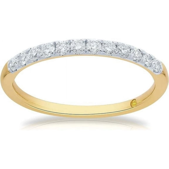 La Joya 1/4 CTTW Lab Grown Diamond Wedding Rings for Women | Real 10K Yellow Gold Diamond Rings | Size 5