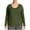 Army Green, variant on YODETEY Tops for Women, Round-Neck Long Sleeve Shirts, Loose Pullover T-shirt Tops, Blue Women's Plus L