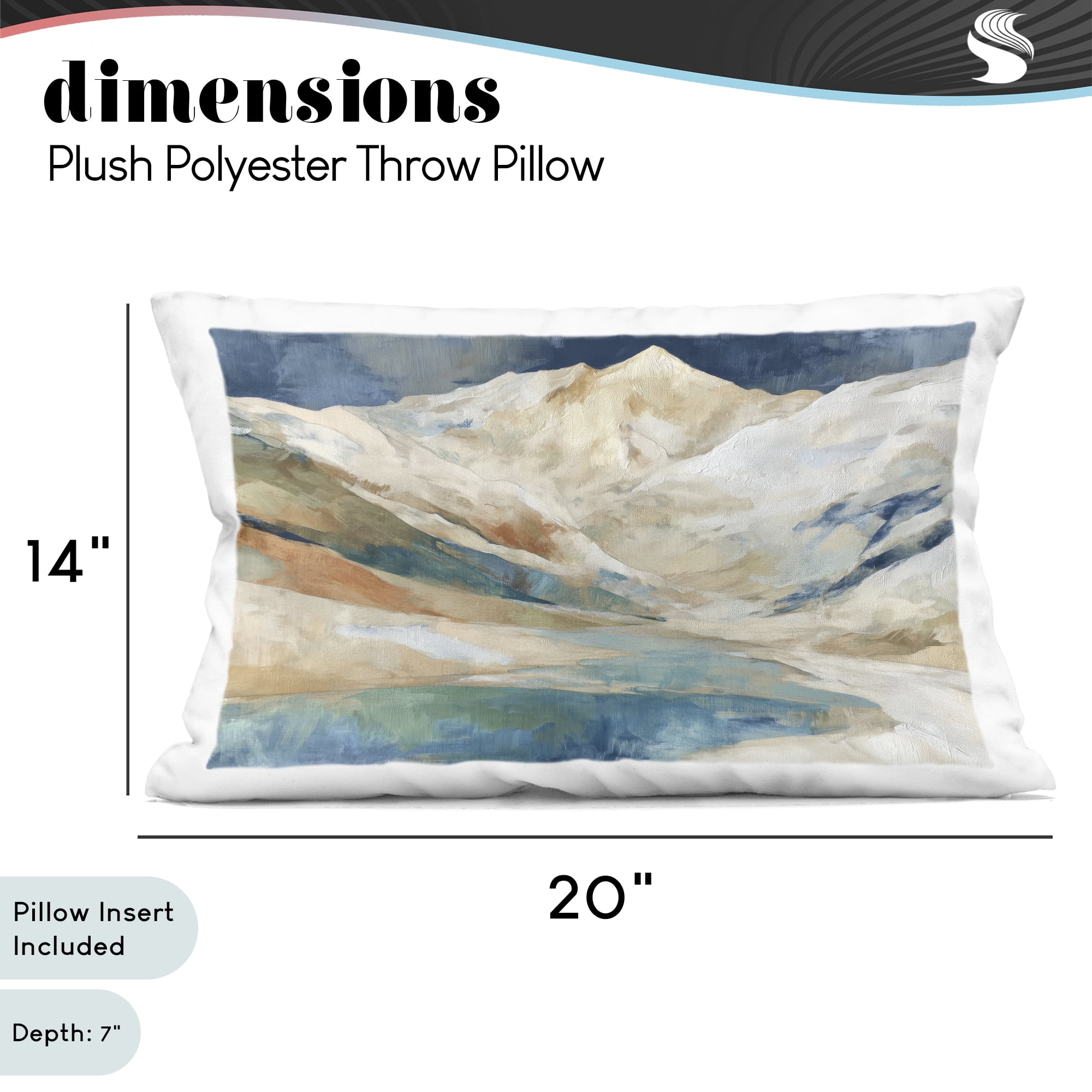 Stupell Industries Glacial Valley in Alaska Range Decorative Printed Throw Pillow, design by Chromatic Storm Studio, 14 x 7 x 20