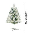 thumbnail image 4 of 1.5ft Prelit Snow Flocked Artificial Hinged Slim Pencil Christmas Tree with Warm White Lights, Flocked Pencil Spruce Tree, Perfect Decoration Choice for Xmas Holiday, 1.5 FT, Flocked Green, 4 of 5