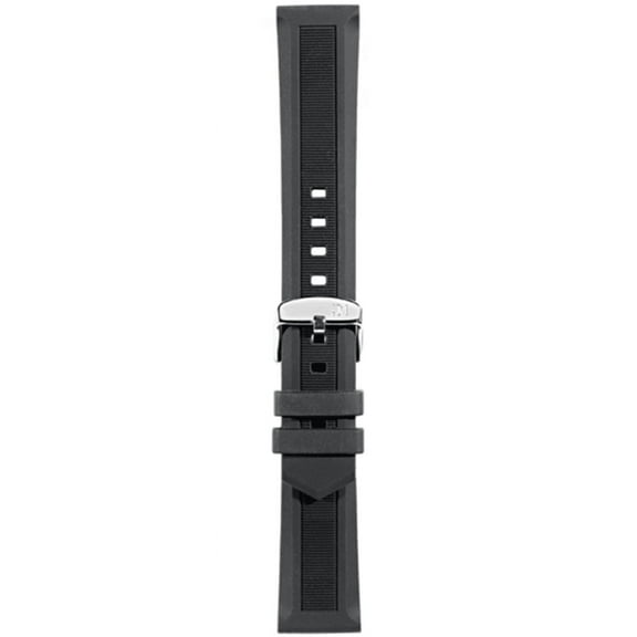 Morellato Acre Silicone Watch Strap - Black - 20mm - Chrome-plated Stainless Steel Buckle - RUBBER Collection
