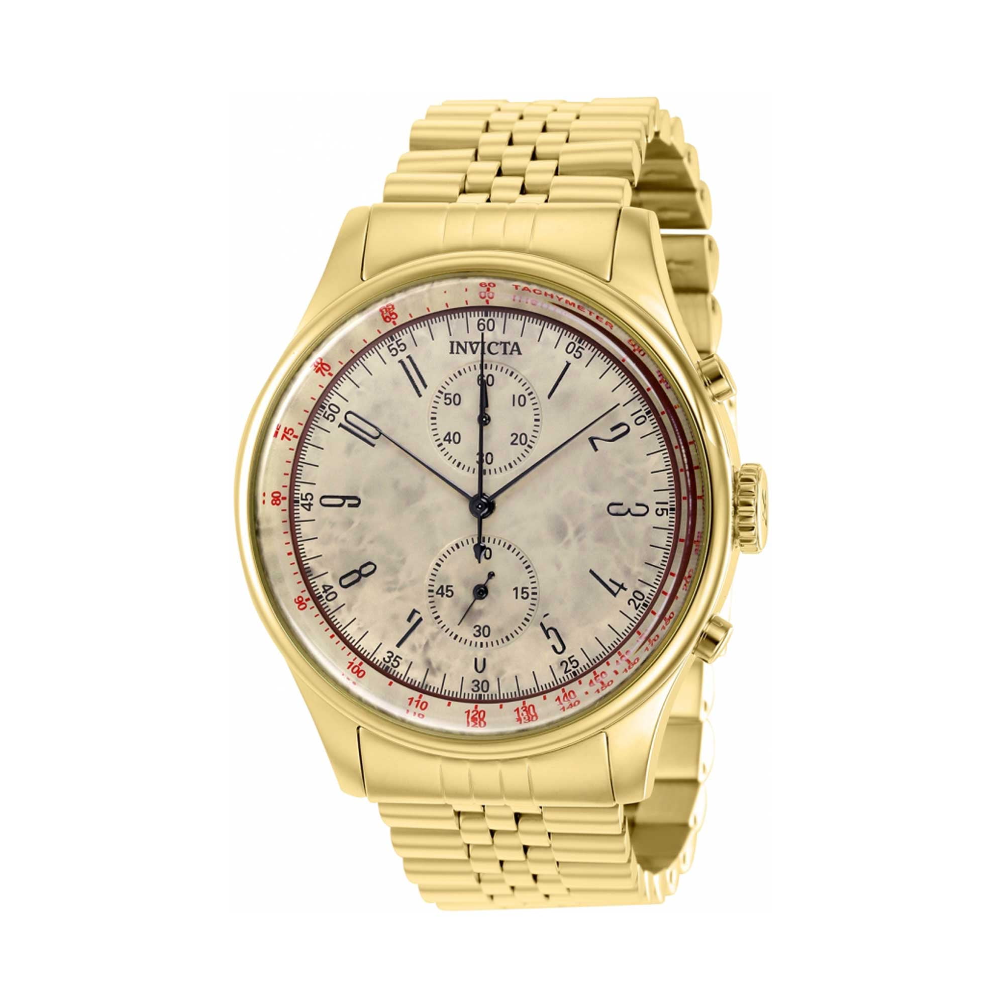 Invicta 40851 Men's Vintage Chronograph Yellow Gold Bracelet Watch
