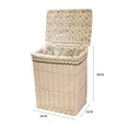 thumbnail image 2 of Laundry Hamper Handwoven Rattan Clothes Basket Laundry Basket with Liner & Lid, 2 of 10