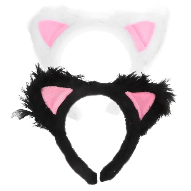 KAKOWELY 2 diademas con orejas de gato para adultos, diademas peludas para fiestas, disfraces, cosplay, orejas de animal, adorables diademas con orejas de gato.