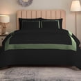 thumbnail image 2 of DNG Creations 1 Piece Full Black And Moss Border Line Pattern Duvet Cover - 100% Egyptian Cotton, 800 Thread Count ( Full/Queen ), 2 of 5