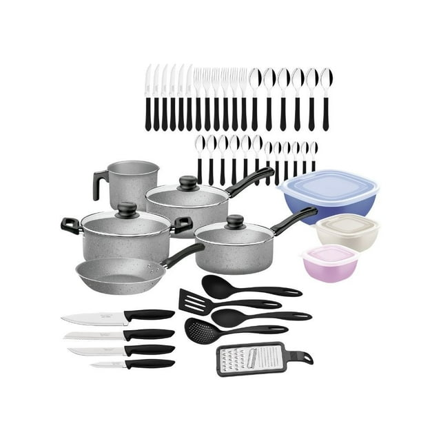 Batería de Cocina Tramontina 47 piezas Coimbra Gris