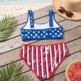 thumbnail image 5 of lnmuld Girls 2 Piece Flag Bikini Swimsuit, Stars & Stripes Bathing Suit Color:Blue,Size:13-14 Years, 5 of 9