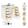 thumbnail image 2 of Ariel Hepburn 49 In. Rectangle Sink Vanity With 1.5 In. Carrara White Countertop In White, 2 of 9