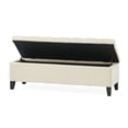 thumbnail image 6 of Chantal Velvet Storage Ottoman Bench, Ivory and Dark Brown, 6 of 13