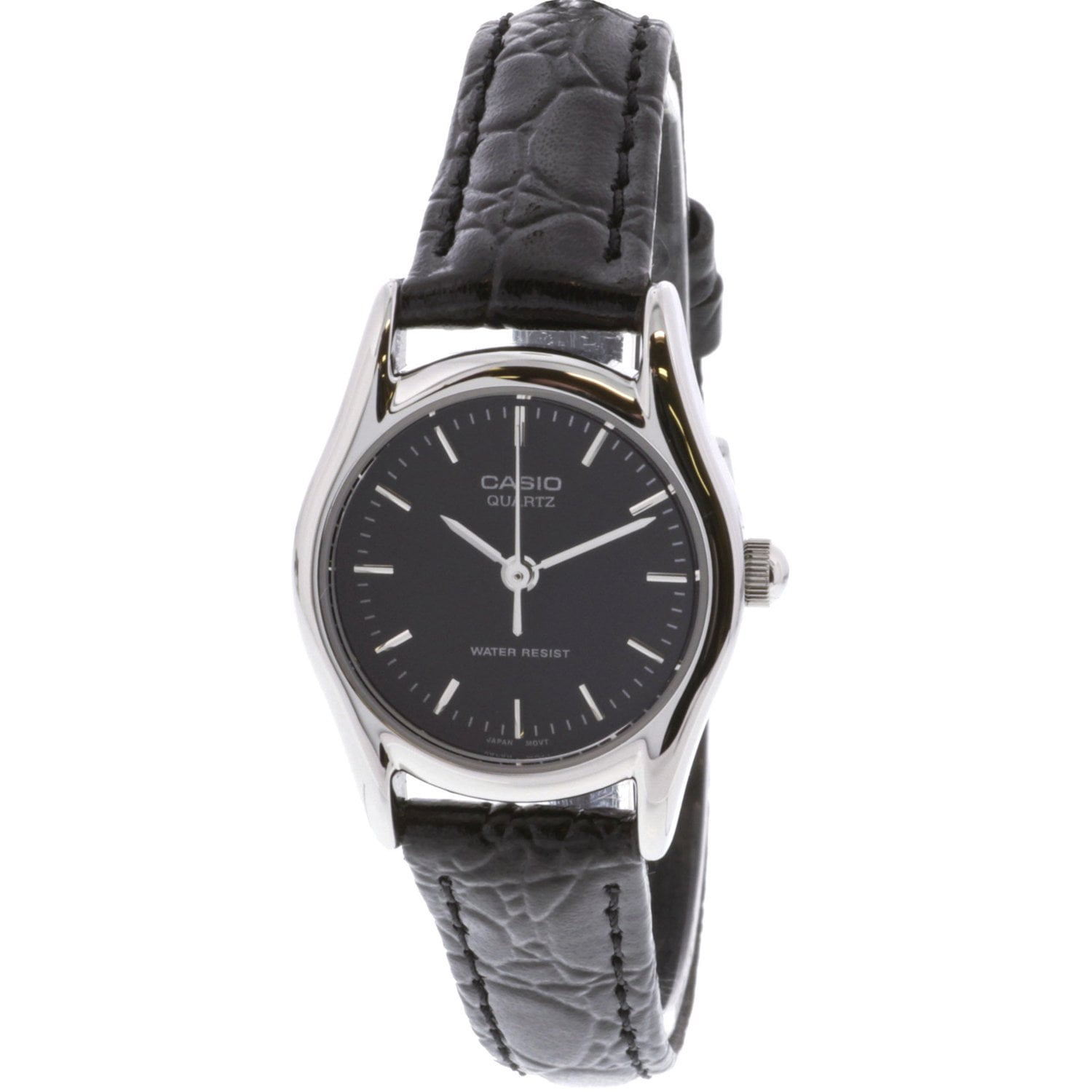 Women's LTP1094E-1A Black Leather Quartz Fashion Watch