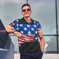 thumbnail image 4 of Honeii Shark With USA Flag Print Polo Shirt, A Classic Short-Sleeved, Button-Down Golf Shirt for Men,Mens Polo Shirts Short Sleeve-4X-Large, 4 of 6