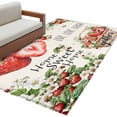 thumbnail image 6 of Strawberry Area Rug 4x6 Washable Rug Non Slip Summer Fruits Green Botanical Floral Large Area Rug Indoor Floor Carpet for Entryway Bedroom Kitchen Living Room Home Office Dining Room Nursery, 6 of 8