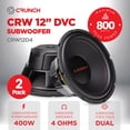 thumbnail image 2 of Crunch CRW12D4 12 In 4 Ohm Dual Voice Coil Car Subwoofer Speakers (2 Pack), 2 of 7