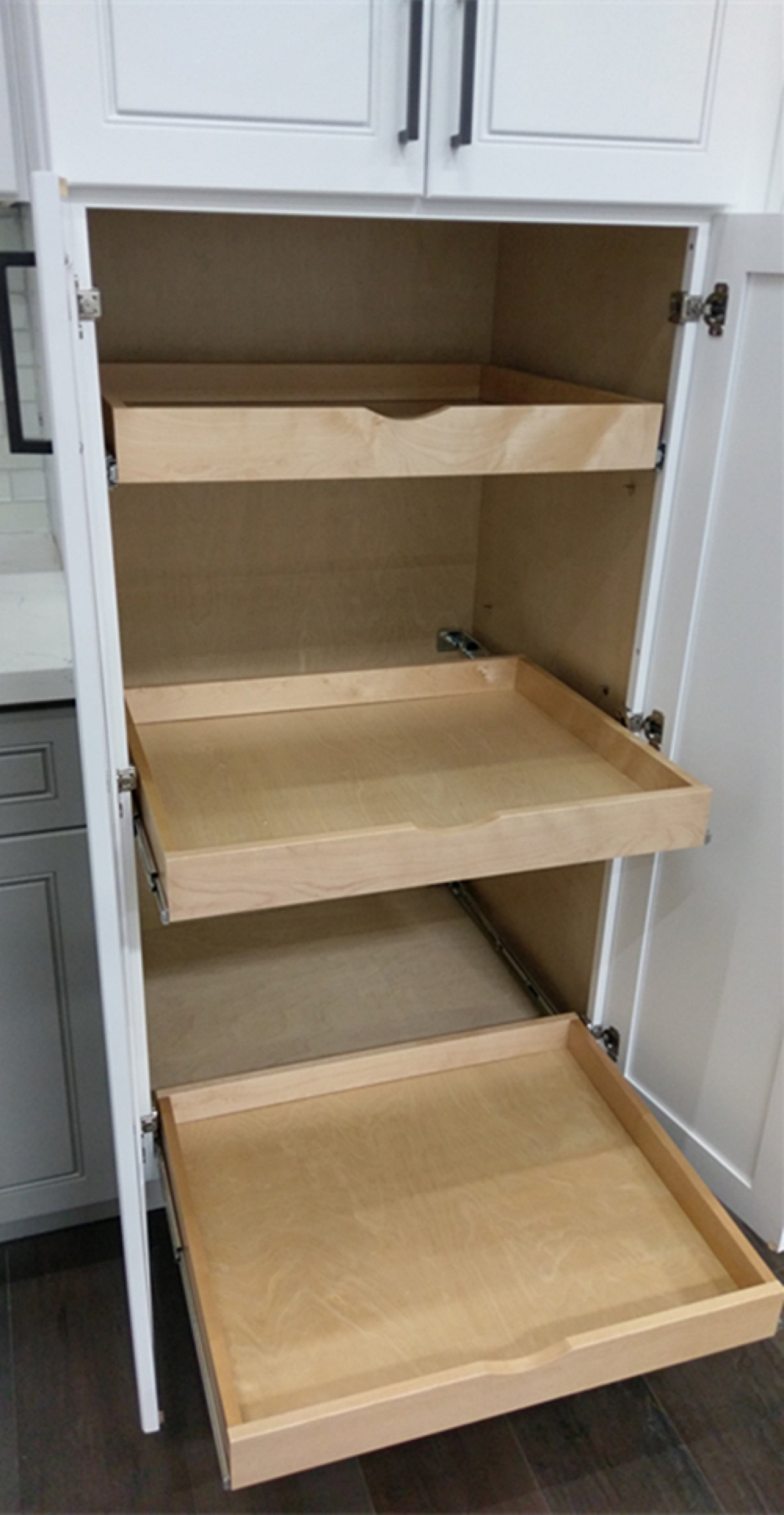 26'' Width Pull-Out For Kitchen Cabinet Pantry Organizer Wood Roll out Tray  Drawer Box Cab. Slide Out Shelve Shelf, Include Full Extension Ball Bearing  Sliding Rails (fits RTA cabinet B30 & Pantry