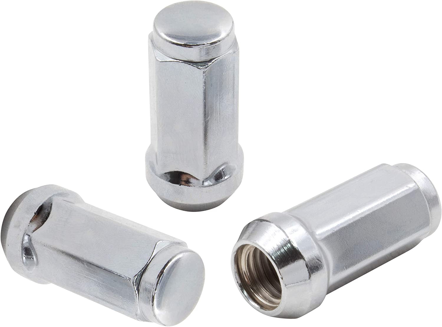 Wheel Accessories Parts Set of 32 Chrome 14x1.5 Lug Nuts Closed End Acorn Truck Lug Nuts Kit Cone Seat 19mm (3/4") Hex, 1.75" Long Wheel Lug Nut - Fits Chevy Silverado, Suburban, Ford F250 F350