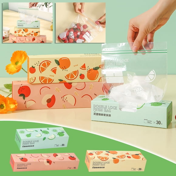 pstuiky Food Storage Bags Self-Sealing Airtight 1 Count Pe Plastic Refrigerator Freezer Microwave Safe Reusable Food Preservation