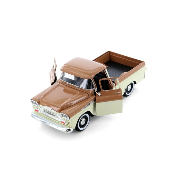 1958 Chevy Apache Fleetside Pickup Truck, Brown/Beige - Showcasts 71311BN - 1/24 Scale Diecast Model Car