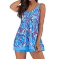 thumbnail image 4 of LANGWYQU Blue Print Tankini Swimsuit Set, 2 Pieces (Women's), 4 of 4