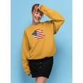 thumbnail image 2 of American Flag Grunge Style Sweatshirt Women -Image by Shutterstock, Female 3X-Large, 2 of 4