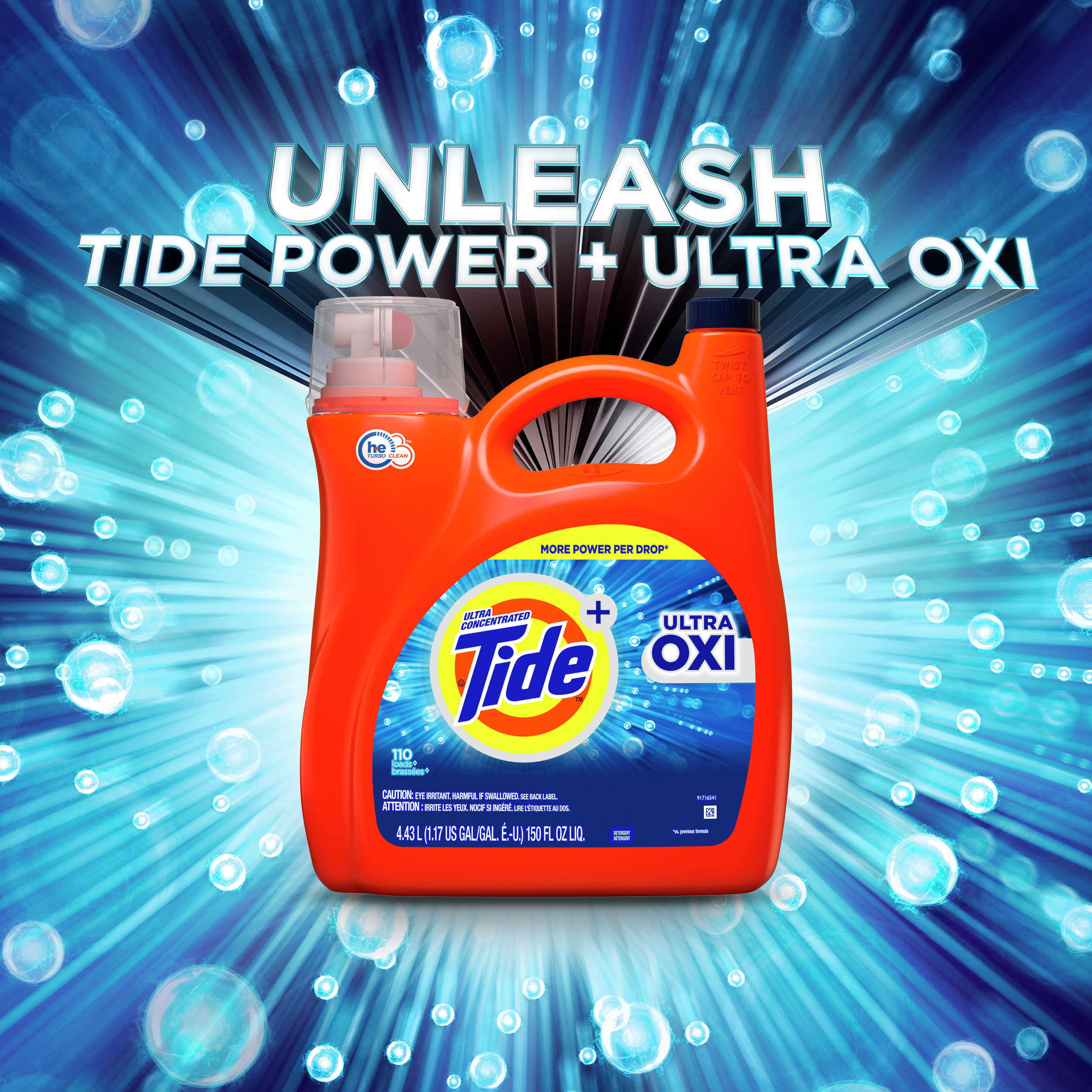 Tide Ultra Oxi Liquid Laundry Detergent, 94 Loads, 146 fl oz - image 2 of 8