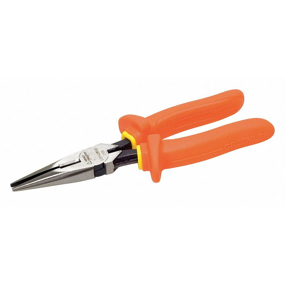 GREENLEE 035108INS Insulated Long Nose Plier,83/4in,Smooth Walmart
