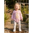 thumbnail image 3 of Baby Girl Fall Clothes Long Sleeve Puppy Plaid Bubble Romper Smocked Outfit, 3 of 9