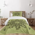 thumbnail image 3 of Ambesonne Olive Green Quilted Bedspread Set 2 Pcs, Fruit Branches, Twin Size, Olive Green Green, 3 of 6