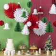 thumbnail image 2 of Abanicos de papel colgantes ZHAOCHENG Navidad color rojo blanco verde panal de abeja decoración 11 unidades, 2 of 4
