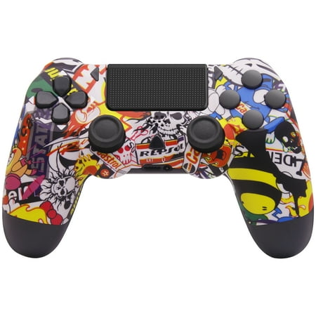 Game Controller for P4, Wireless Controller Compatible with P4/SLIM/PRO & PC with Dual Vibration & 6-Axis Gyro Sensor