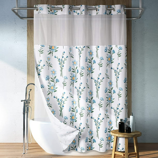 Snaphook Hookless Fabric Fl Shower, Hookless Shower Curtain With Snap In Liner
