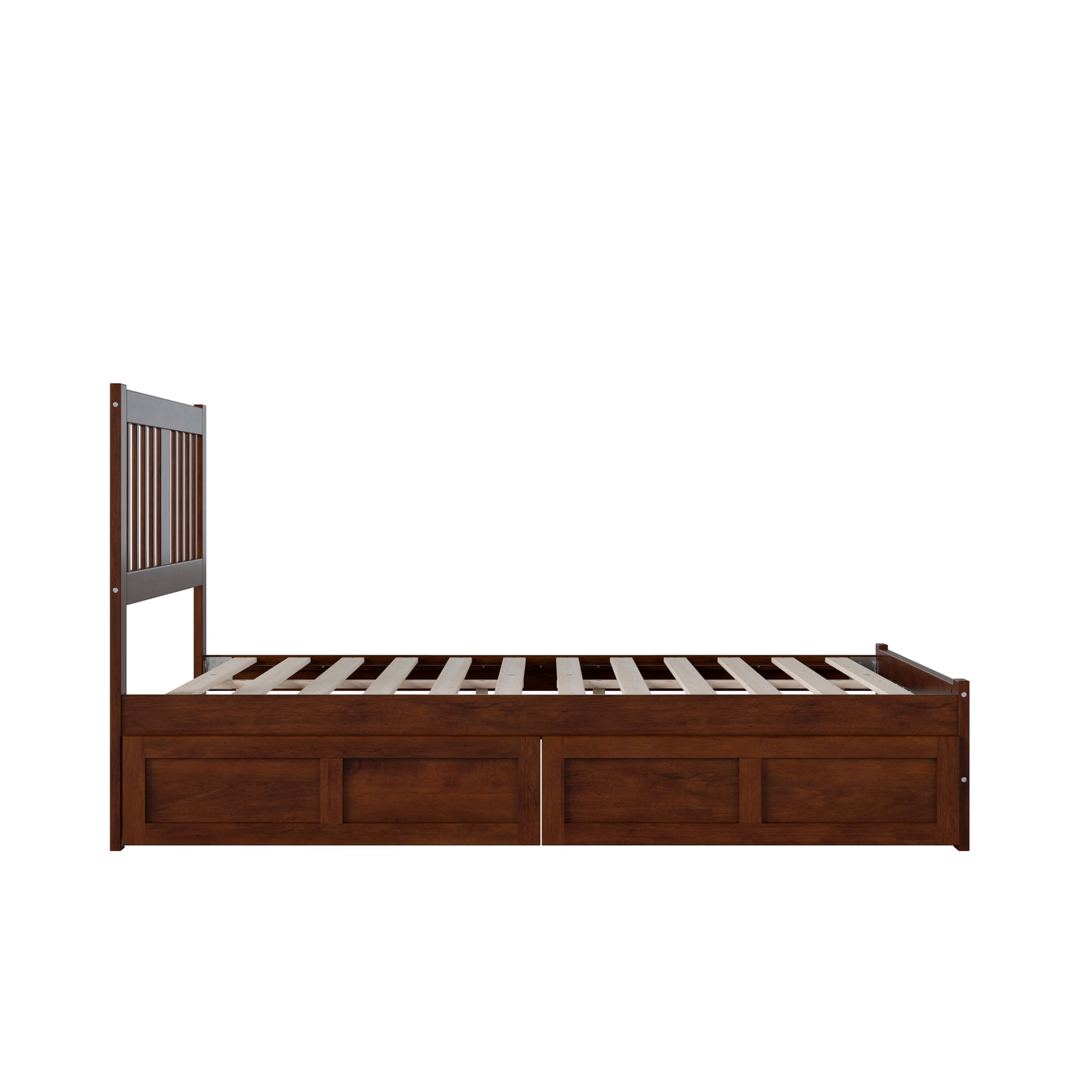AFI Tahoe Full Wood Platform Bed with Headboard Footboard & 2 Storage Drawers, Walnut
