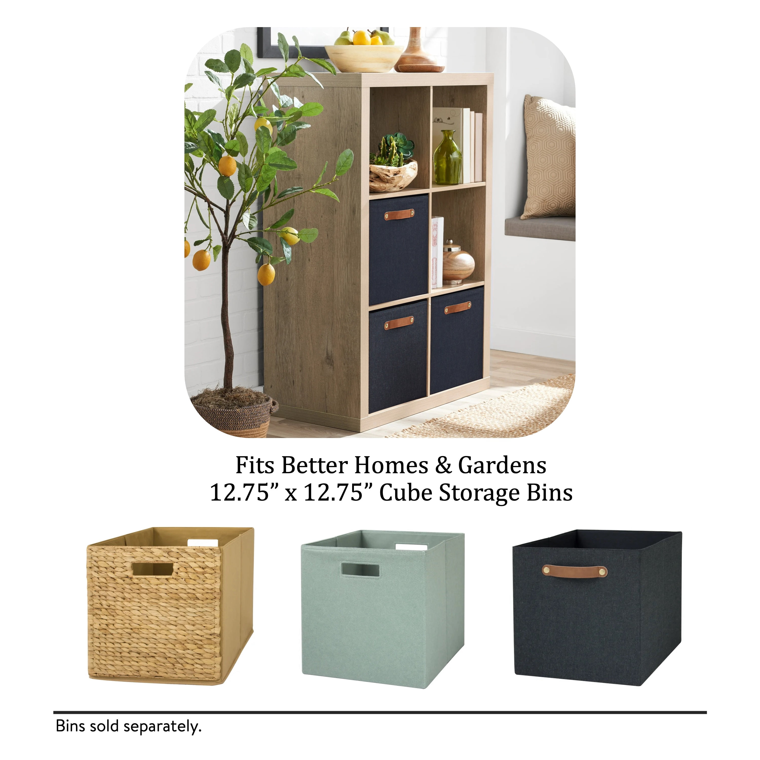 Better Homes & Gardens 6-Cube Storage Organizer, Natural